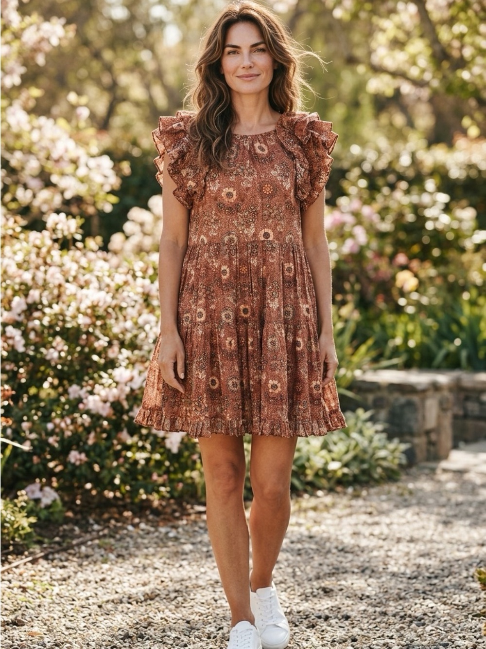 Ulla Johnson Rust Floral Printed Dress